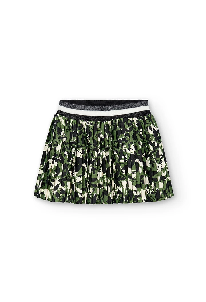 Jupe tricot fleurs pour fille