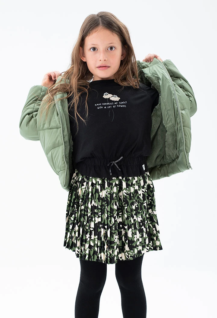 Jupe tricot fleurs pour fille