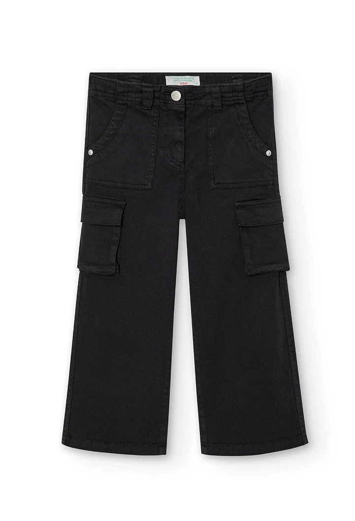 Stretch twill trousers for girl -BCI