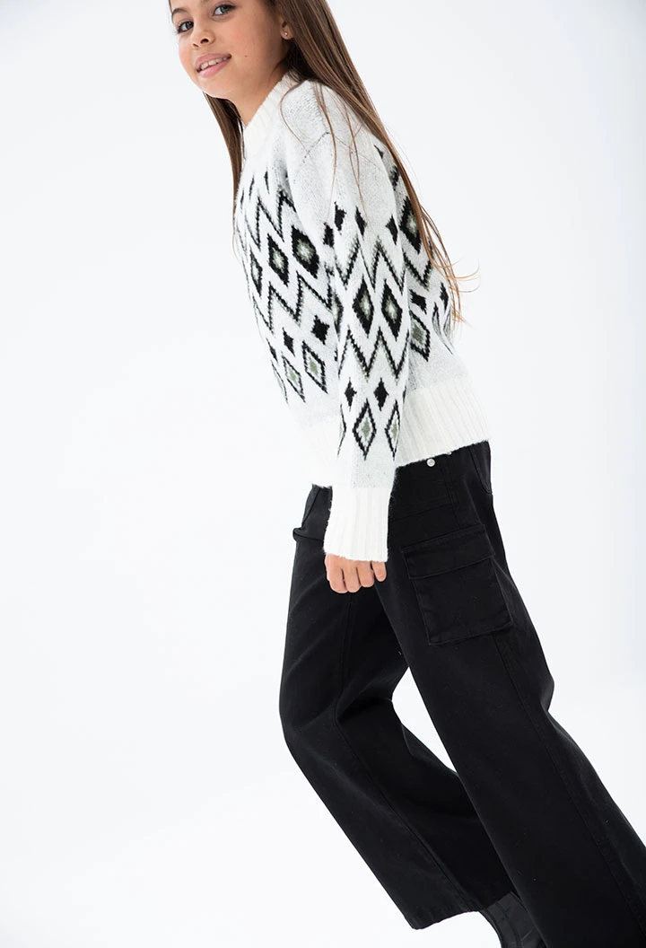 Pantalon en toile stretch pour fille -BCI