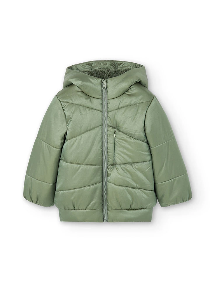 Technical fabric parka for girl