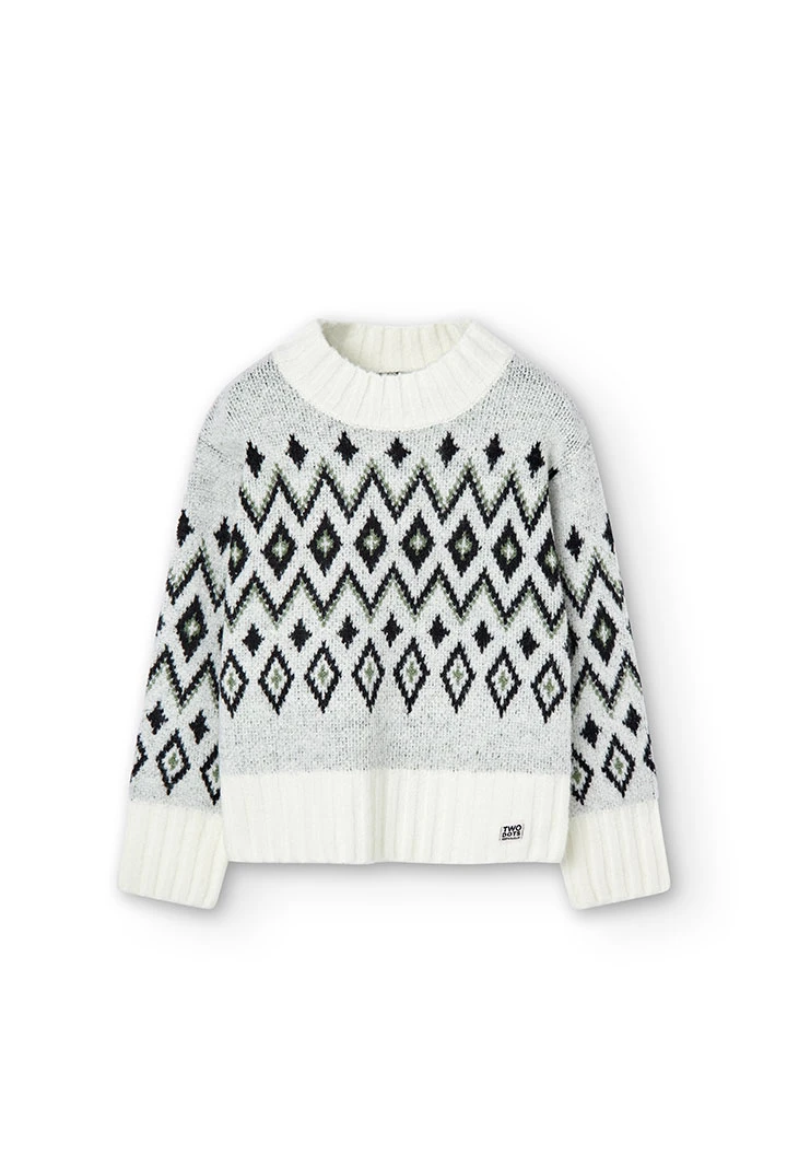 Knitwear pullover jacquard for girl