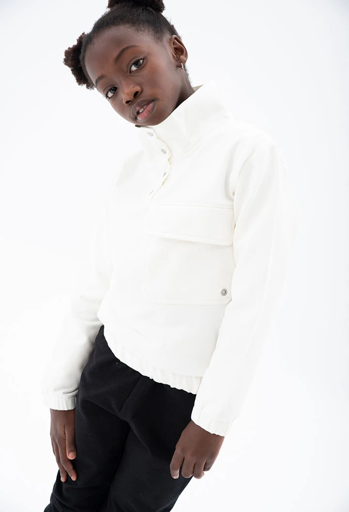 Sweat en molleton avec poche pour fille