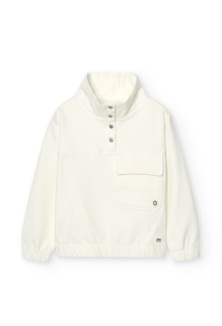 Sweat en molleton avec poche pour fille