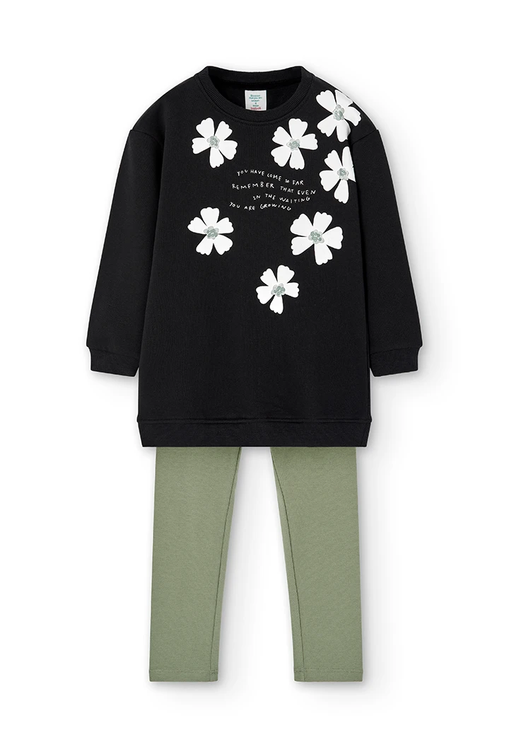 Pack en tricot bi matiere pour fille