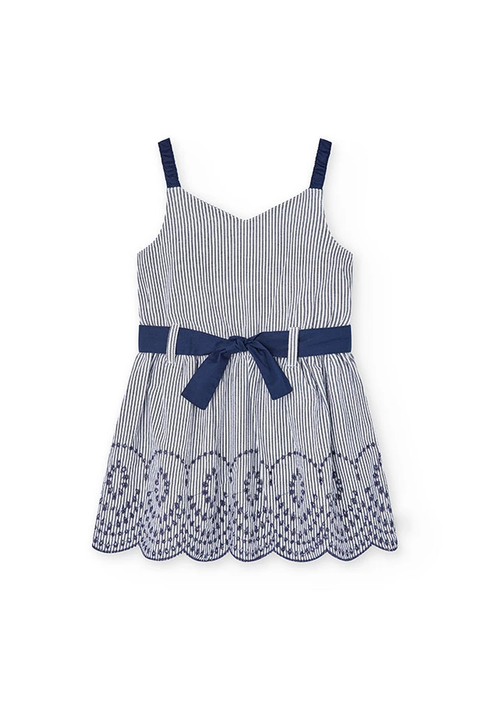 Robe en popeline rayée pour fille