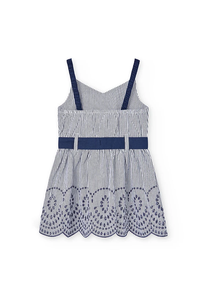 Robe en popeline rayée pour fille
