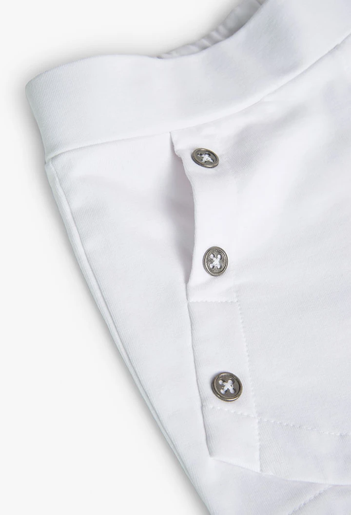 Short molleton élastique blanc pour fille