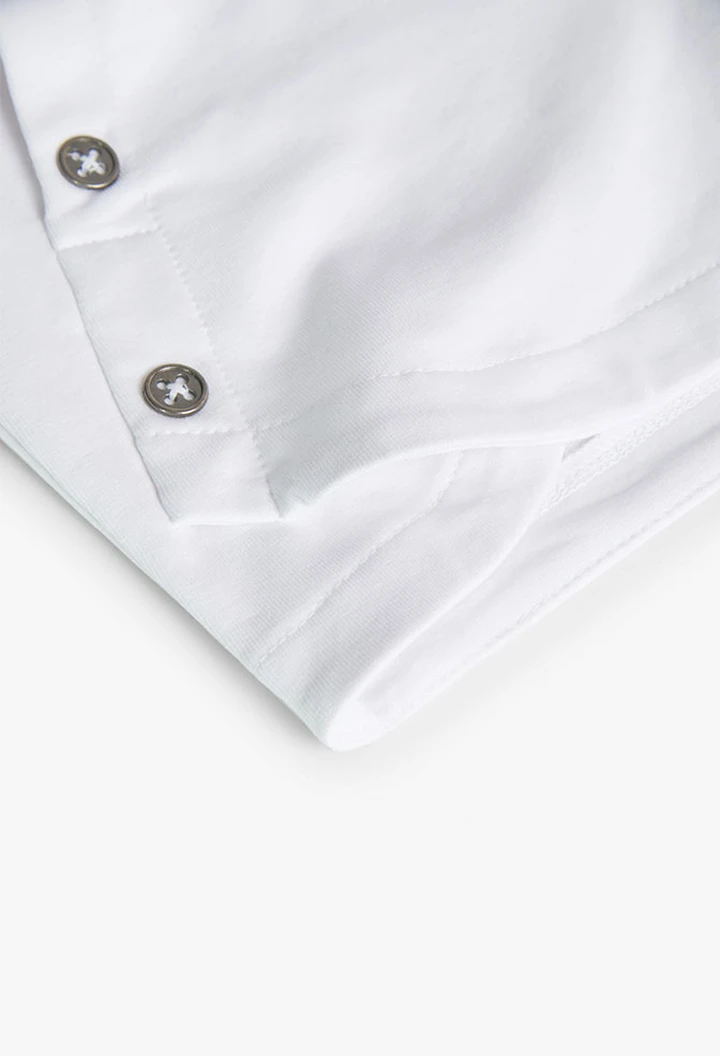 Short molleton élastique blanc pour fille