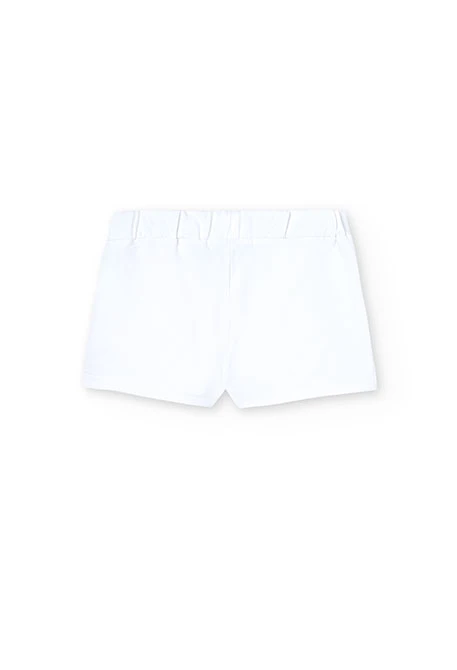 Girl's white stretch plush shorts