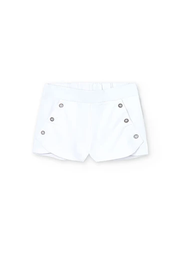 Fleece-Shorts Stretch, für Mädchen, in Farbe Weiß