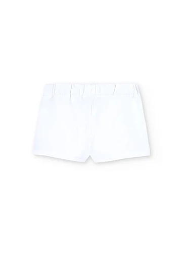 Pantalons curts de pelfa elàstica de nena en blanc
