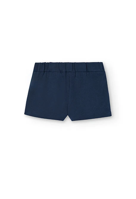 Girl's navy blue stretch plush shorts