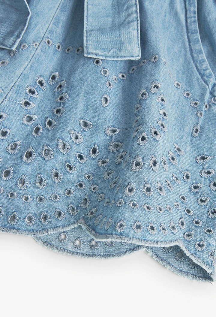 Combinaison fille en denim couleur délavée