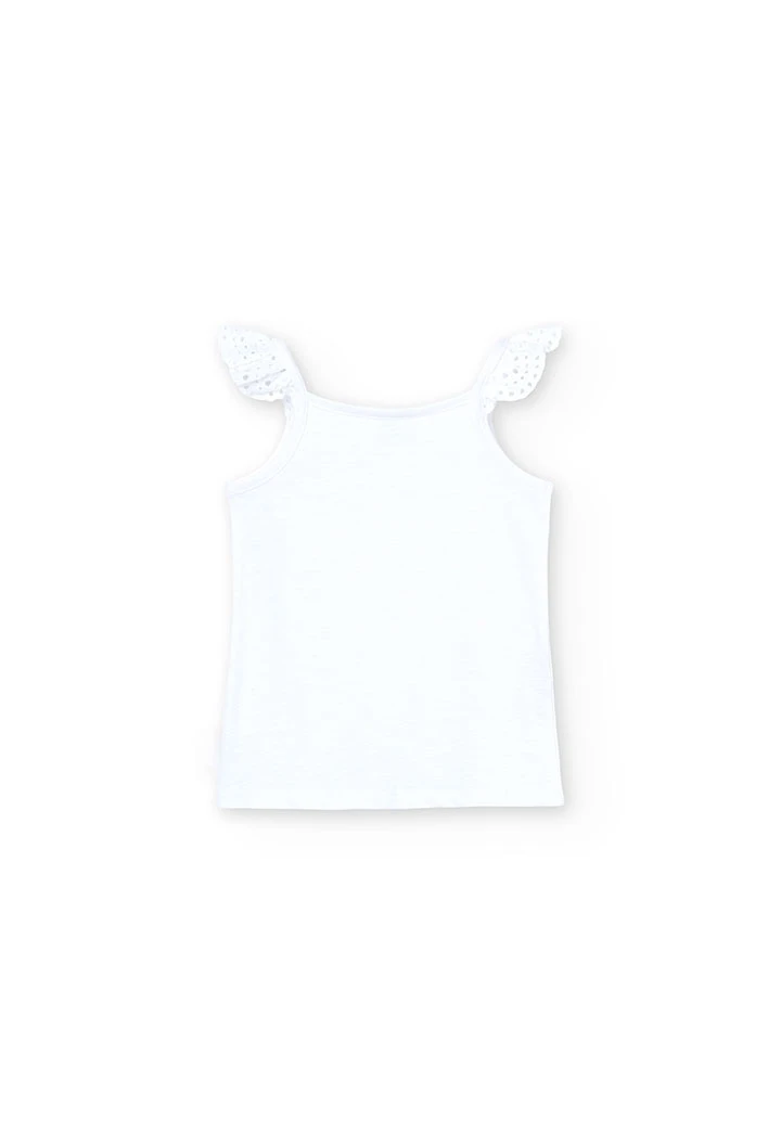 Strick-Shirt mit Trägern, für Mädchen, in Farbe Weiß