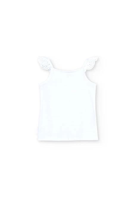 Strick-Shirt mit Trägern, für Mädchen, in Farbe Weiß