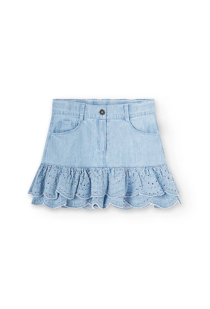 Jupe en denim à volants pour fille