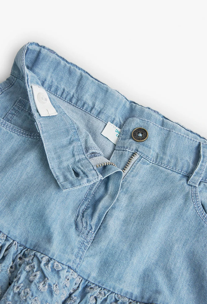 Jupe en denim à volants pour fille