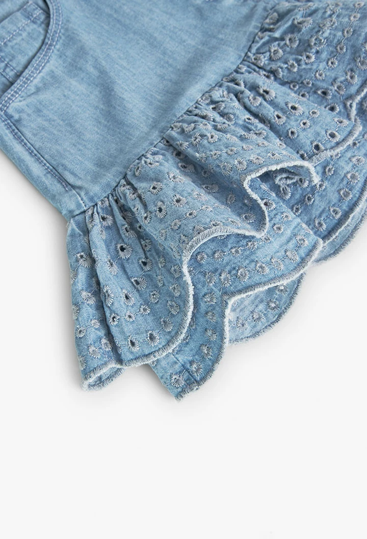 Jupe en denim à volants pour fille