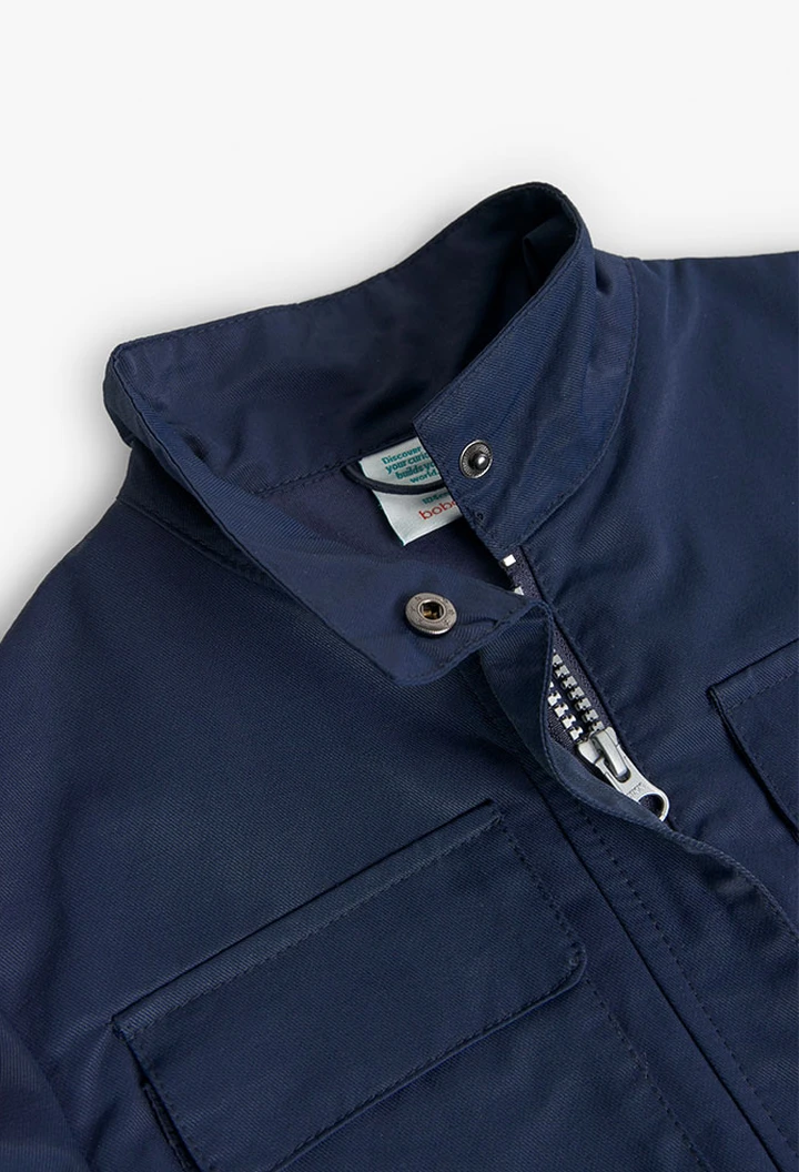 Gabardine en tissu technique pour fille, bleu marine