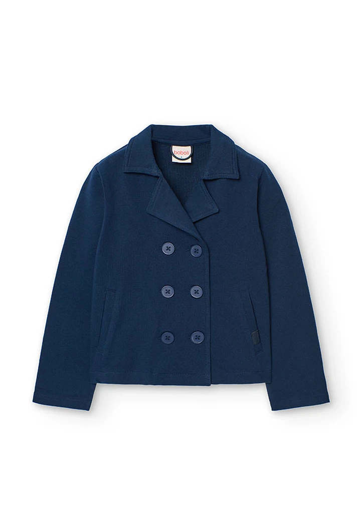 Veste molleton bleu marine pour fille