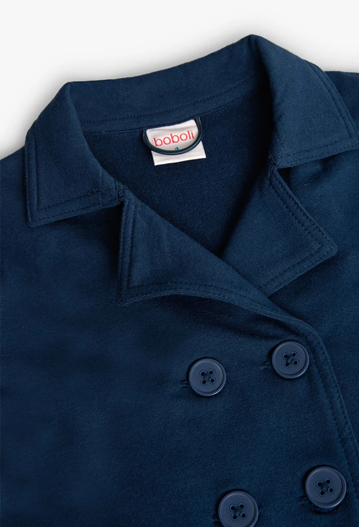 Veste molleton bleu marine pour fille
