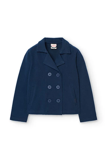 Fleece-Jacke für Mädchen in Farbe Marineblau