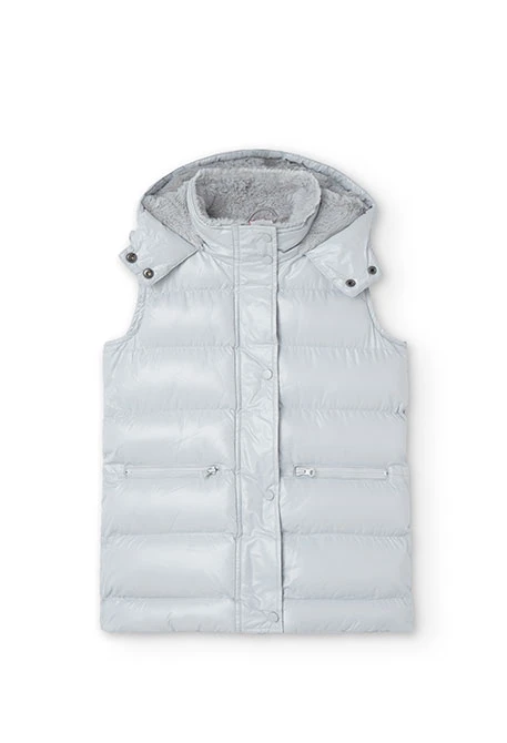 Gilet da bambina in grigio perla