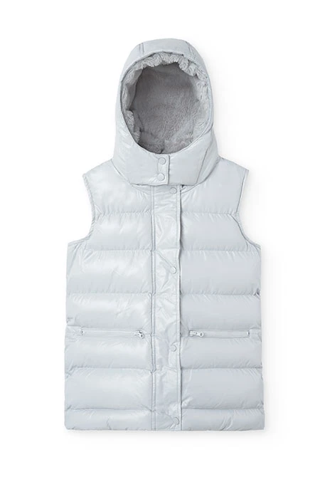 Girl\'s vest in pearl grey