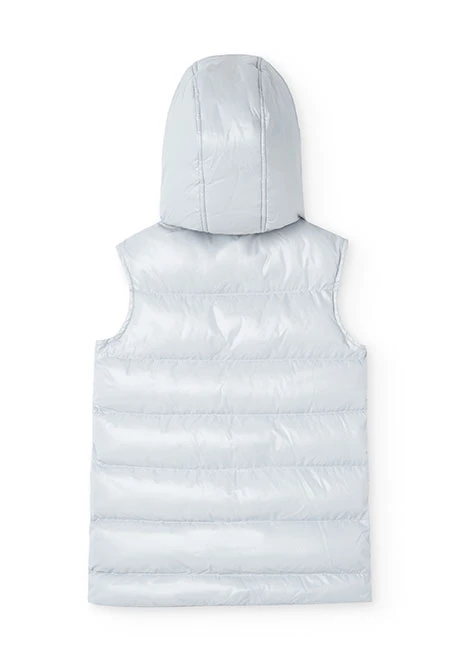 Gilet da bambina in grigio perla