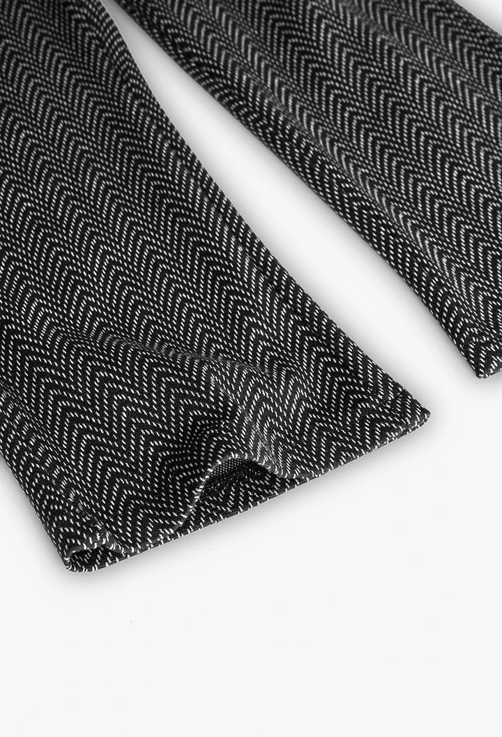 Pantalon tricoté à chevrons pour fille, gris foncé