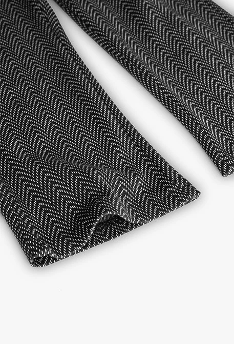 Pantalon tricoté à chevrons pour fille, gris foncé