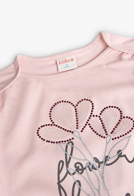 Maglietta a maglia per bambina in rosa