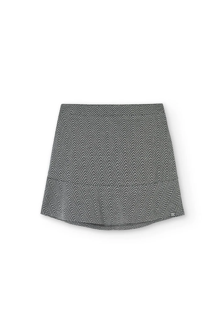 Knitted skirt for girl in dark grey