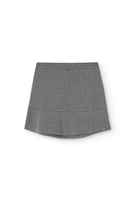 Knitted skirt for girl in dark grey