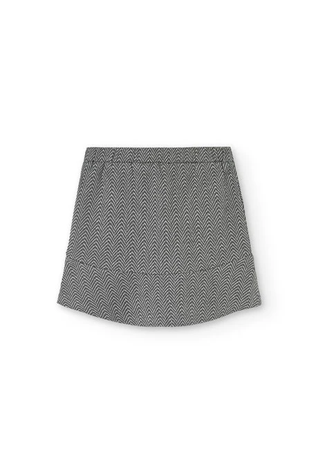 Knitted skirt for girl in dark grey