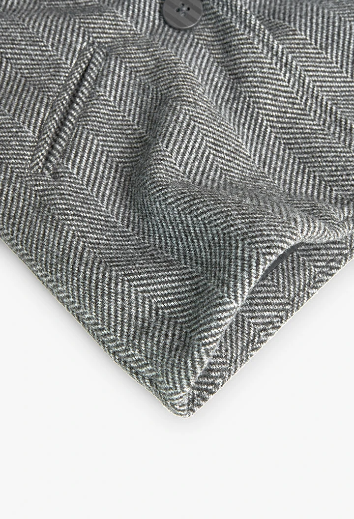 Manteau en tissu à chevrons pour fille, gris