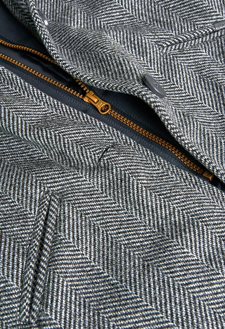 Manteau en tissu à chevrons pour fille, gris