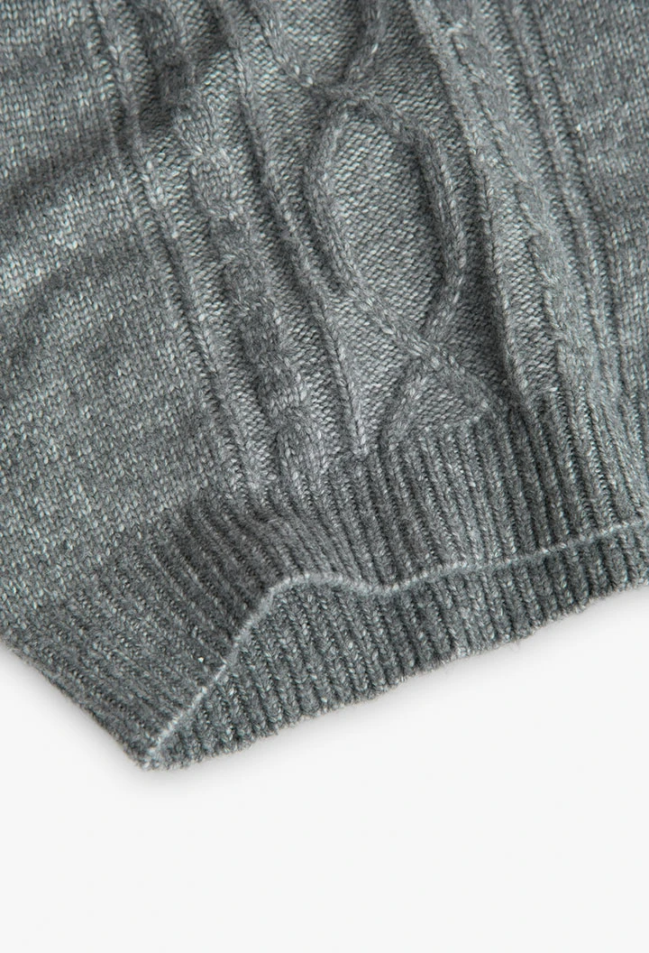 Dark grey knitted jumper for girls