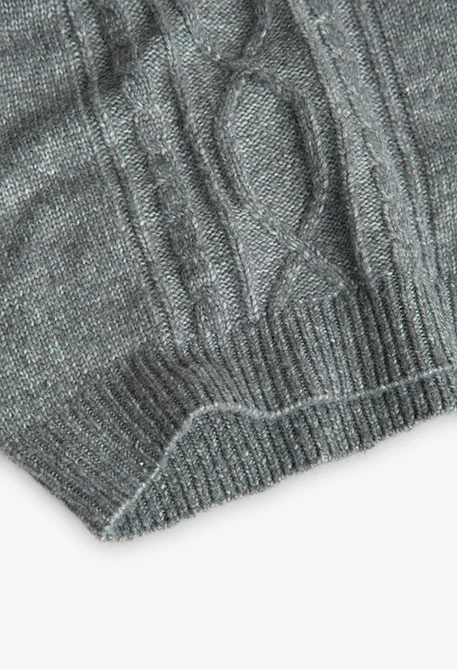 Dark grey knitted jumper for girls