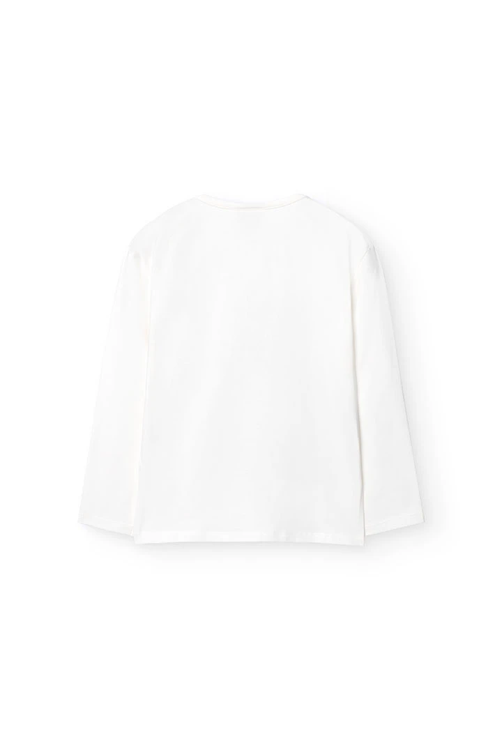 Camisola de malha para menina em branco e estampada