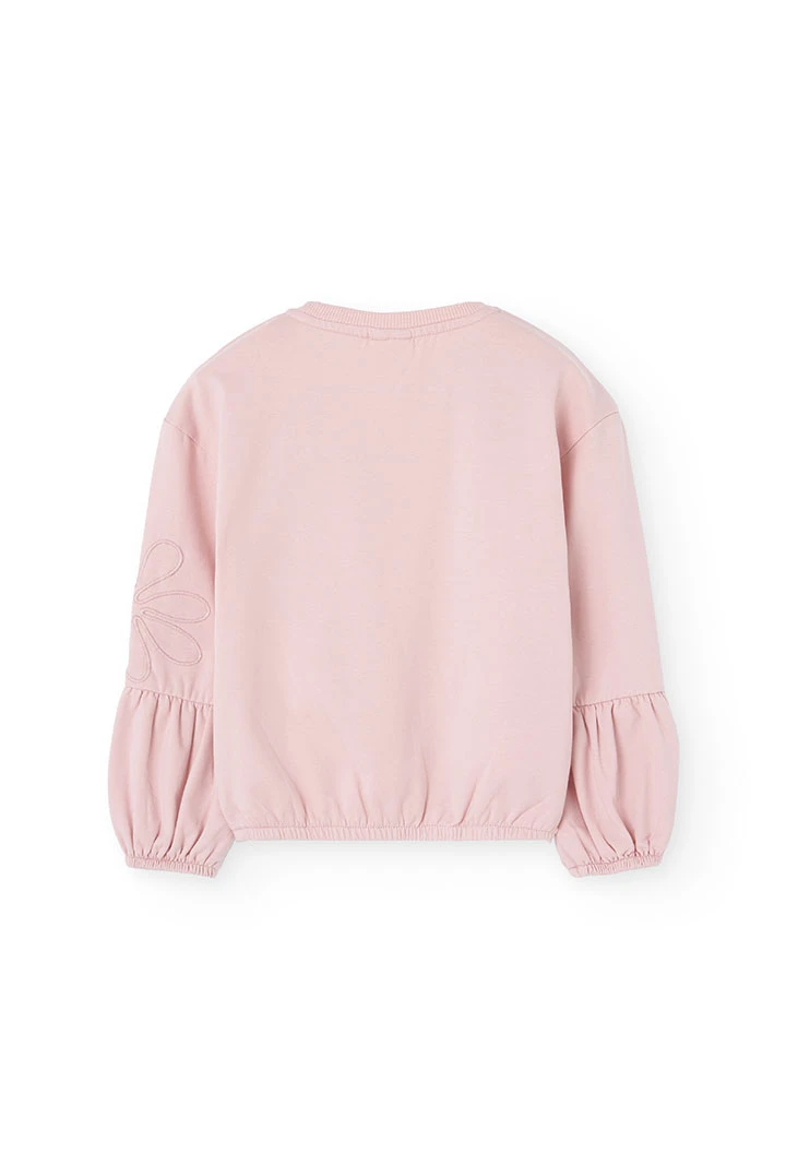 Pink fleece sweatshirt for girl