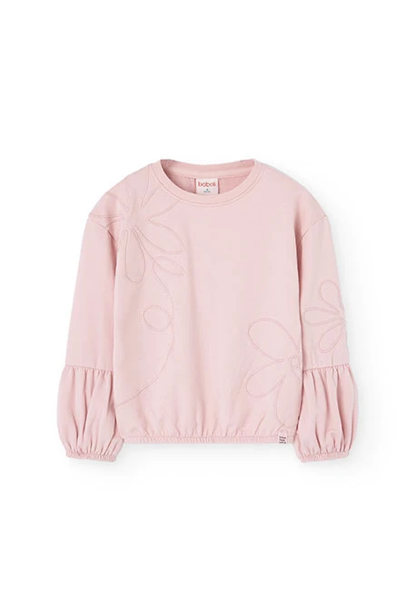 Sweatshirt de pelfa para menina em rosa