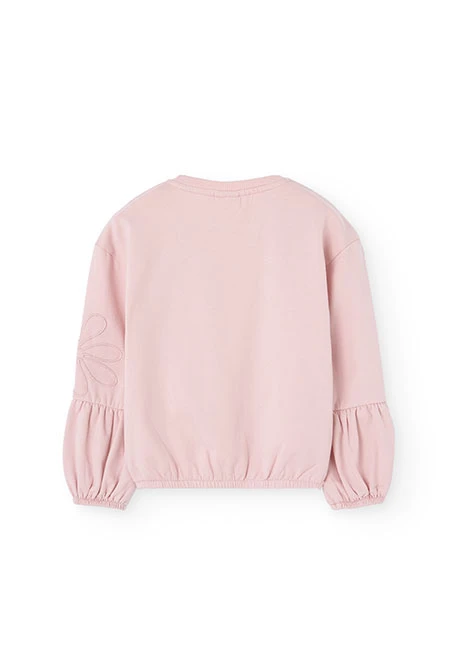 Sweatshirt de pelfa para menina em rosa