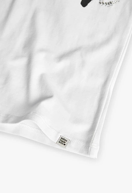 Camiseta de punto elástico para niña en color blanco