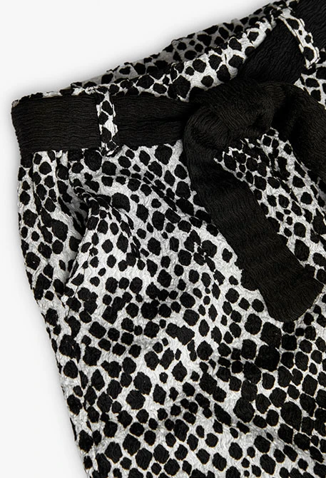 Pantalon en maille pour fille avec imprimé en noir et blanc