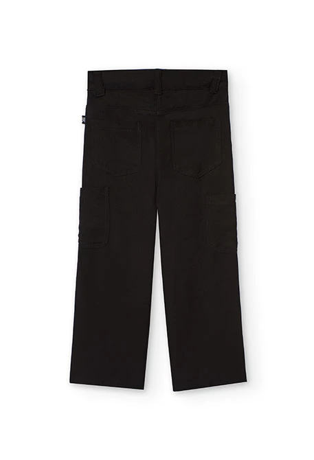 Cargo-Hose aus Viskose für Mädchen in Schwarz.