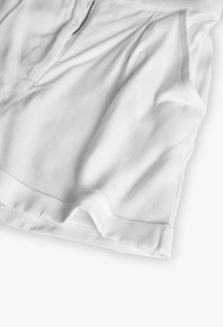 Bermuda en viscose pour fille de couleur blanche.