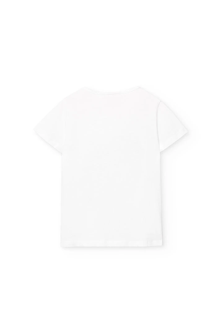 Maglietta a maglia per bambina in bianco