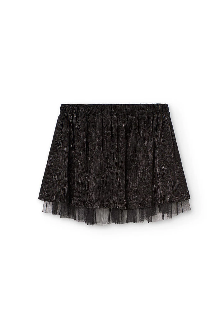 Saia de malha para menina em preto